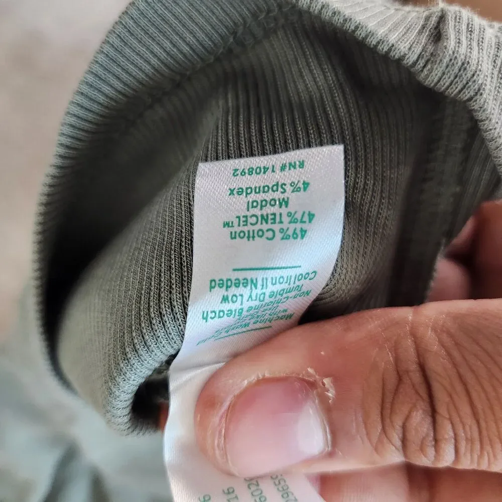 Marine Layer Dark Green Small Lexi Rib Sun In Crew Tee NWT - Picture 7 of 7